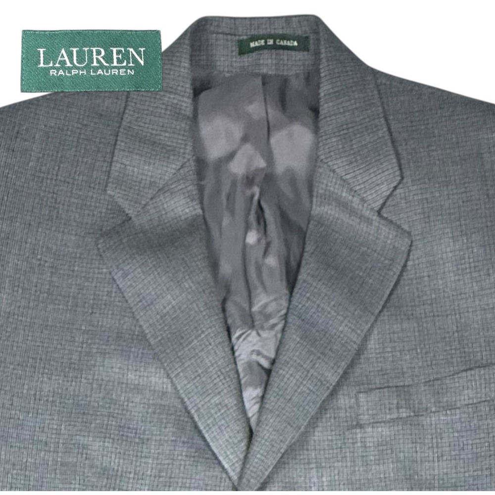 Lauren Ralph Lauren Mens 44L Gray Silk Wool Blazer Sport‎ Coat Jacket